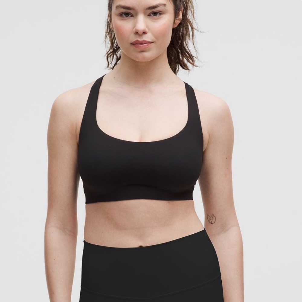 Lululemon Flexyflex D-DDD Strappy Yoga Sports Bra Black S/M